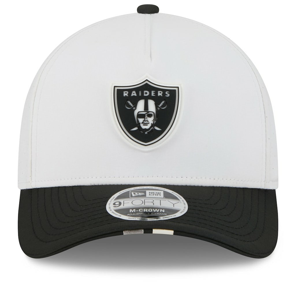 Las Vegas Raiders New Era 2025 NFL Training Camp A-Frame 9FORTY Adjustable Hat - White/Black Hats