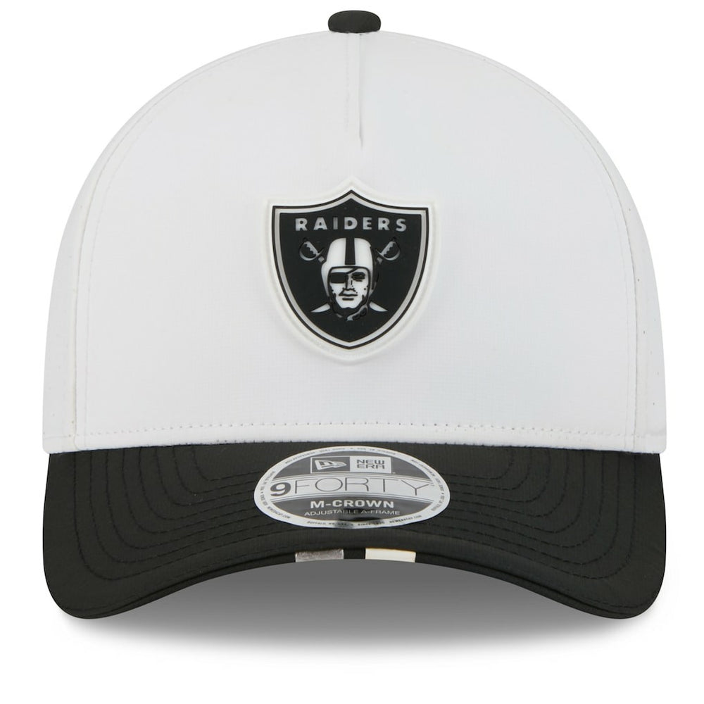 Las Vegas Raiders New Era 2025 NFL Training Camp A-Frame 9FORTY Adjustable Hat - White/Black Hats