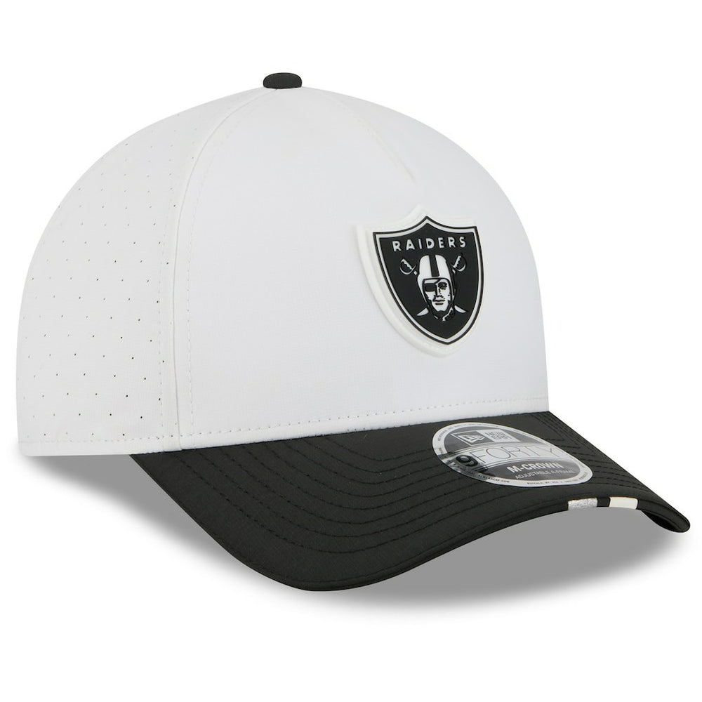 Las Vegas Raiders New Era 2025 NFL Training Camp A-Frame 9FORTY Adjustable Hat - White/Black Hats