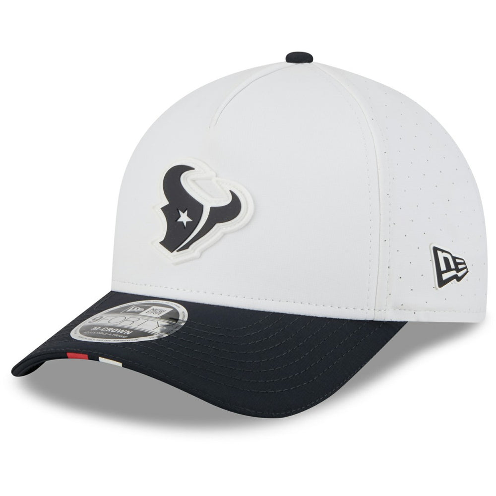 Houston Texans New Era 2025 NFL Training Camp A-Frame 9FORTY Adjustable Hat - White/Navy Hats