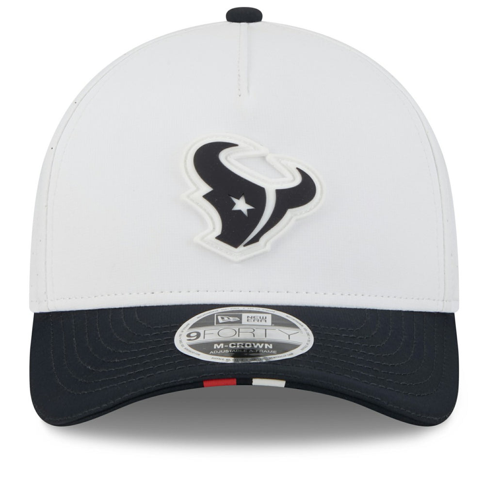 Houston Texans New Era 2025 NFL Training Camp A-Frame 9FORTY Adjustable Hat - White/Navy Hats