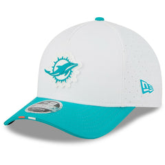 Miami Dolphins New Era 2025 NFL Training Camp A-Frame 9FORTY Adjustable Hat - White/Aqua Hats