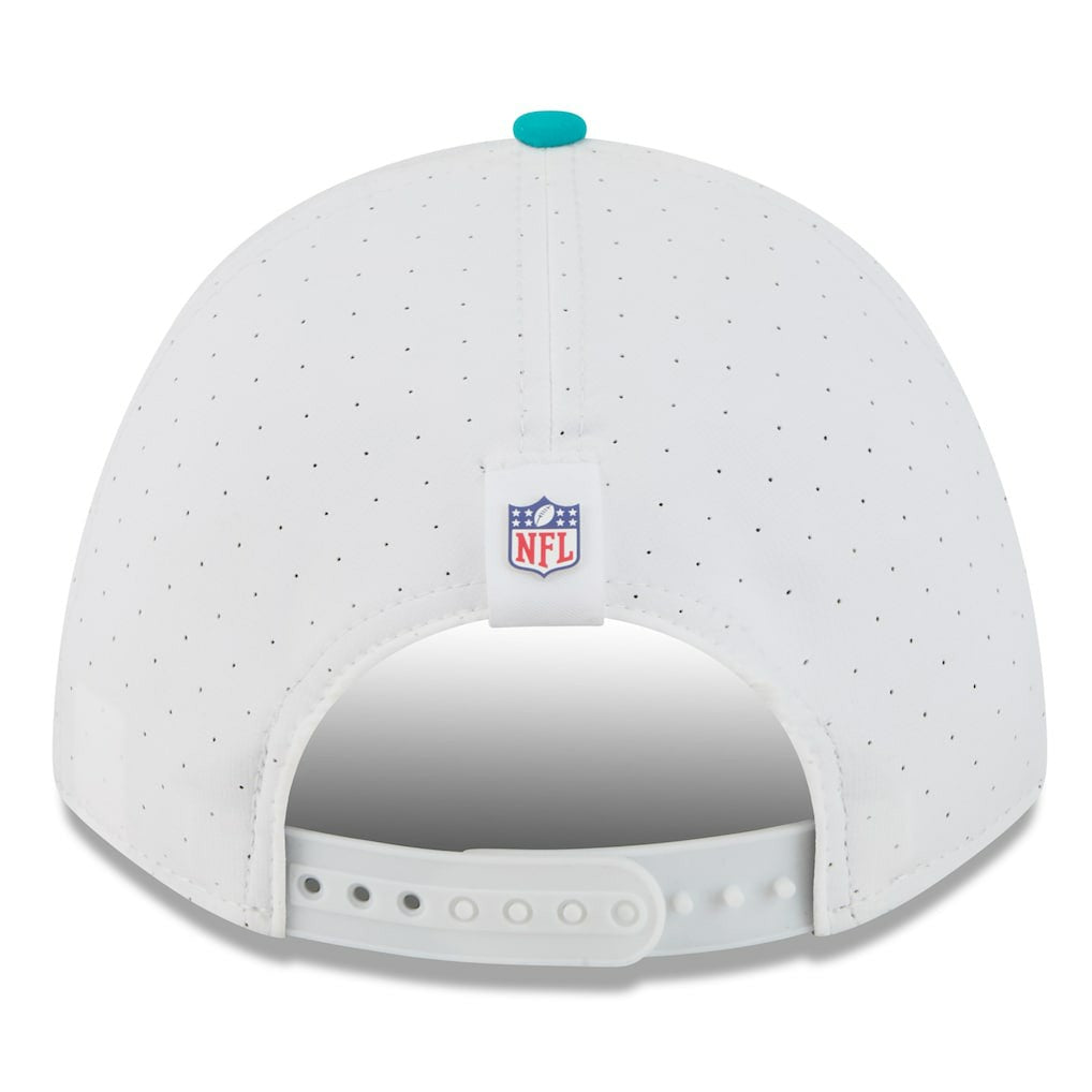 Miami Dolphins New Era 2025 NFL Training Camp A-Frame 9FORTY Adjustable Hat - White/Aqua Hats