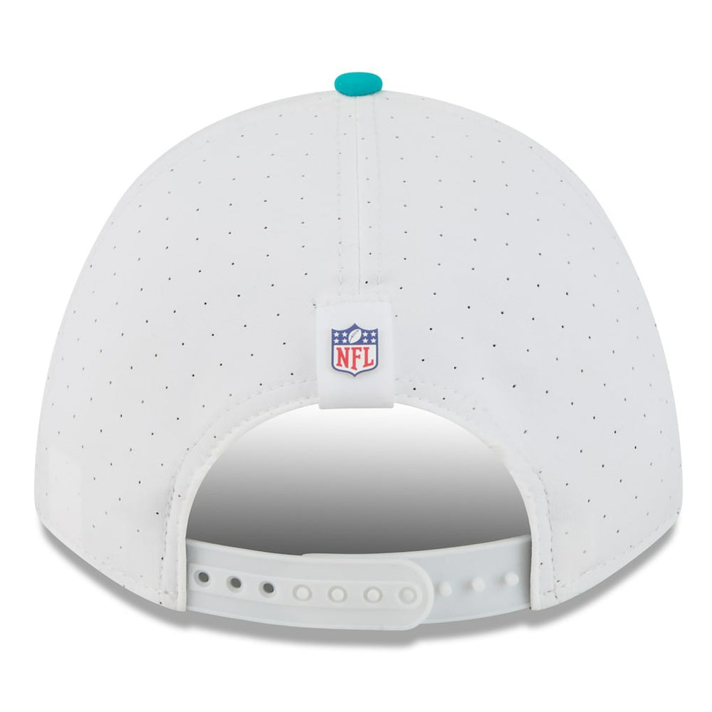 Miami Dolphins New Era 2025 NFL Training Camp A-Frame 9FORTY Adjustable Hat - White/Aqua Hats