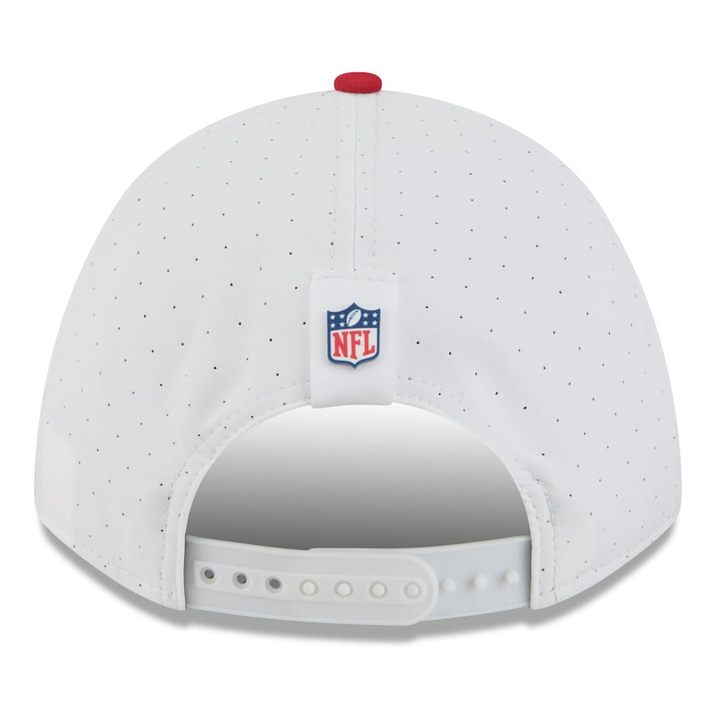 San Francisco 49ers New Era 2025 NFL Training Camp A-Frame 9FORTY Adjustable Hat - White/Scarlet Hats