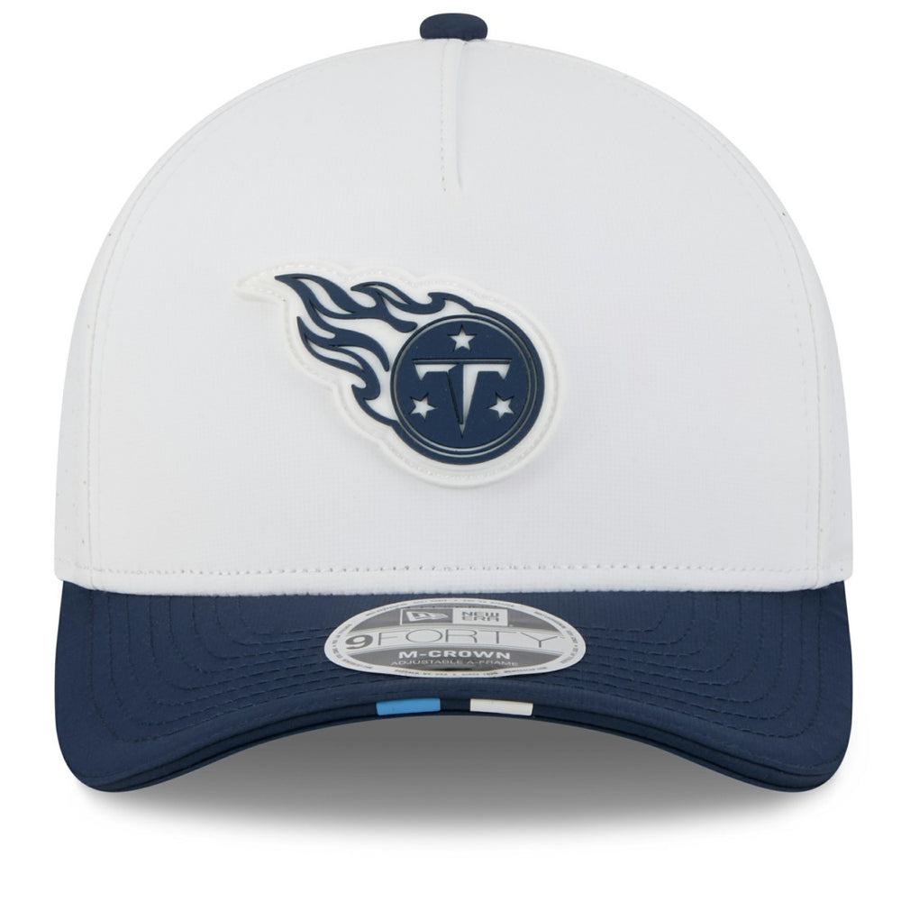 Tennessee Titans New Era 2025 NFL Training Camp A-Frame 9FORTY Adjustable Hat - White/Navy Hats