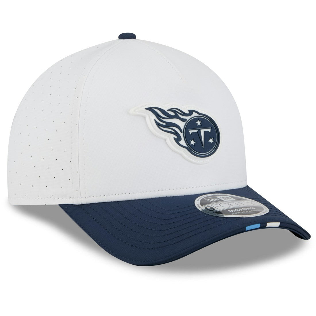 Tennessee Titans New Era 2025 NFL Training Camp A-Frame 9FORTY Adjustable Hat - White/Navy Hats