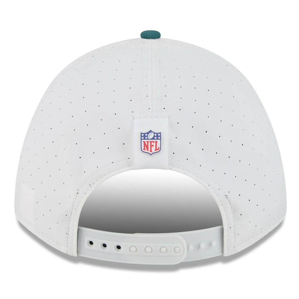 Philadelphia Eagles New Era 2025 NFL Training Camp A-Frame 9FORTY Adjustable Hat - White/Midnight Green Hats