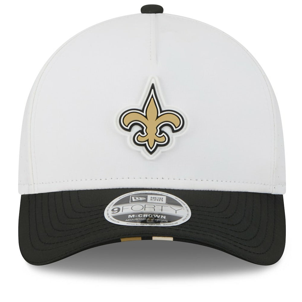 New Orleans Saints New Era 2025 NFL Training Camp A-Frame 9FORTY Adjustable Hat - White/Black Hats