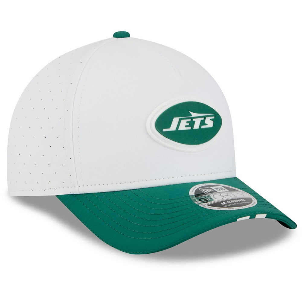 New York Jets New Era 2025 NFL Training Camp A-Frame 9FORTY Adjustable Hat - White/Green Hats
