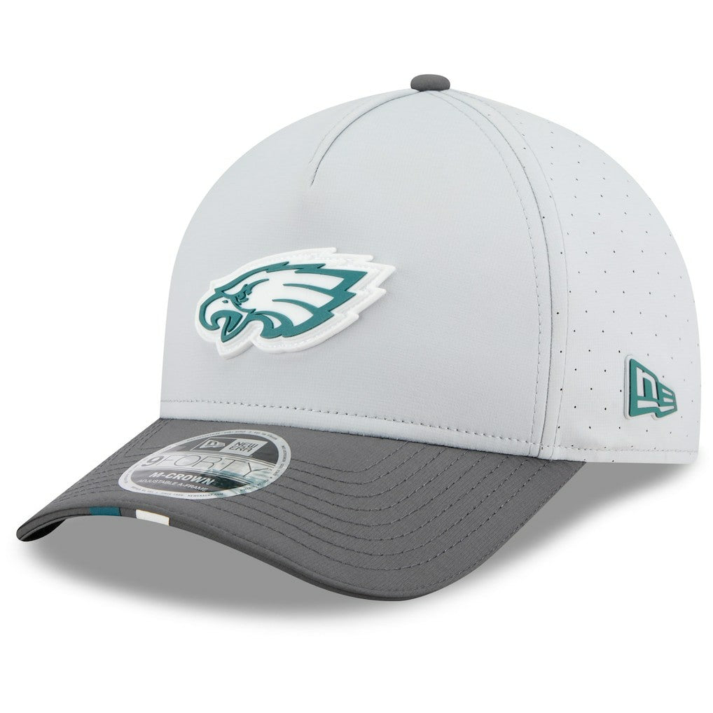 Philadelphia Eagles New Era 2025 NFL Training Camp A-Frame 9FORTY Adjustable Hat - Gray/Graphite Hats