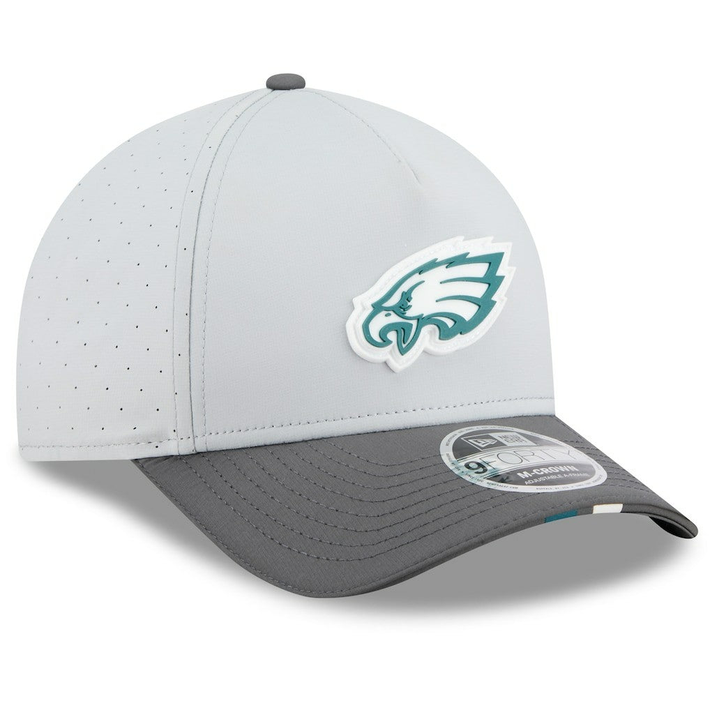 Philadelphia Eagles New Era 2025 NFL Training Camp A-Frame 9FORTY Adjustable Hat - Gray/Graphite Hats