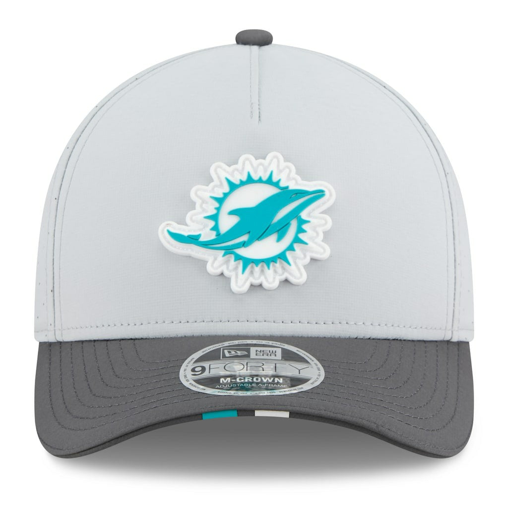 Miami Dolphins New Era 2025 NFL Training Camp A-Frame 9FORTY Adjustable Hat - Gray/Graphite Hats