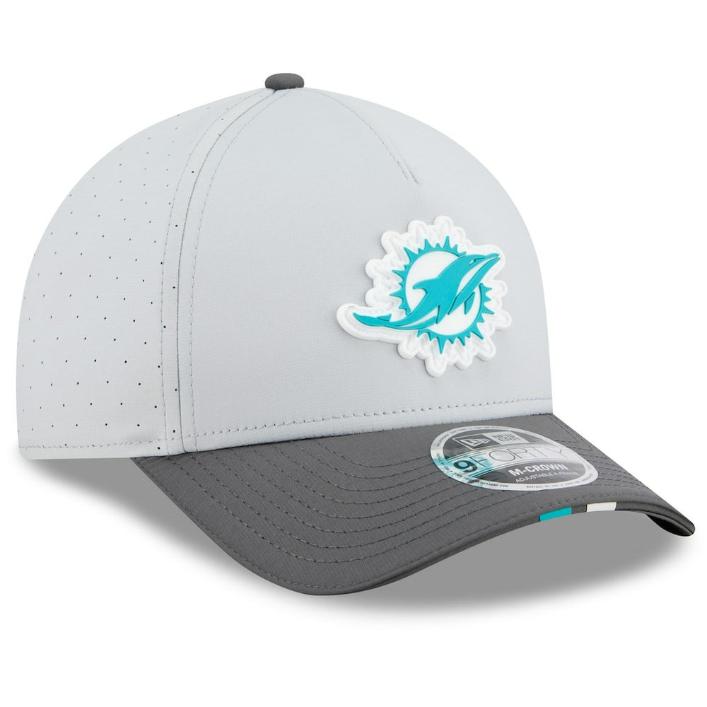 Miami Dolphins New Era 2025 NFL Training Camp A-Frame 9FORTY Adjustable Hat - Gray/Graphite Hats