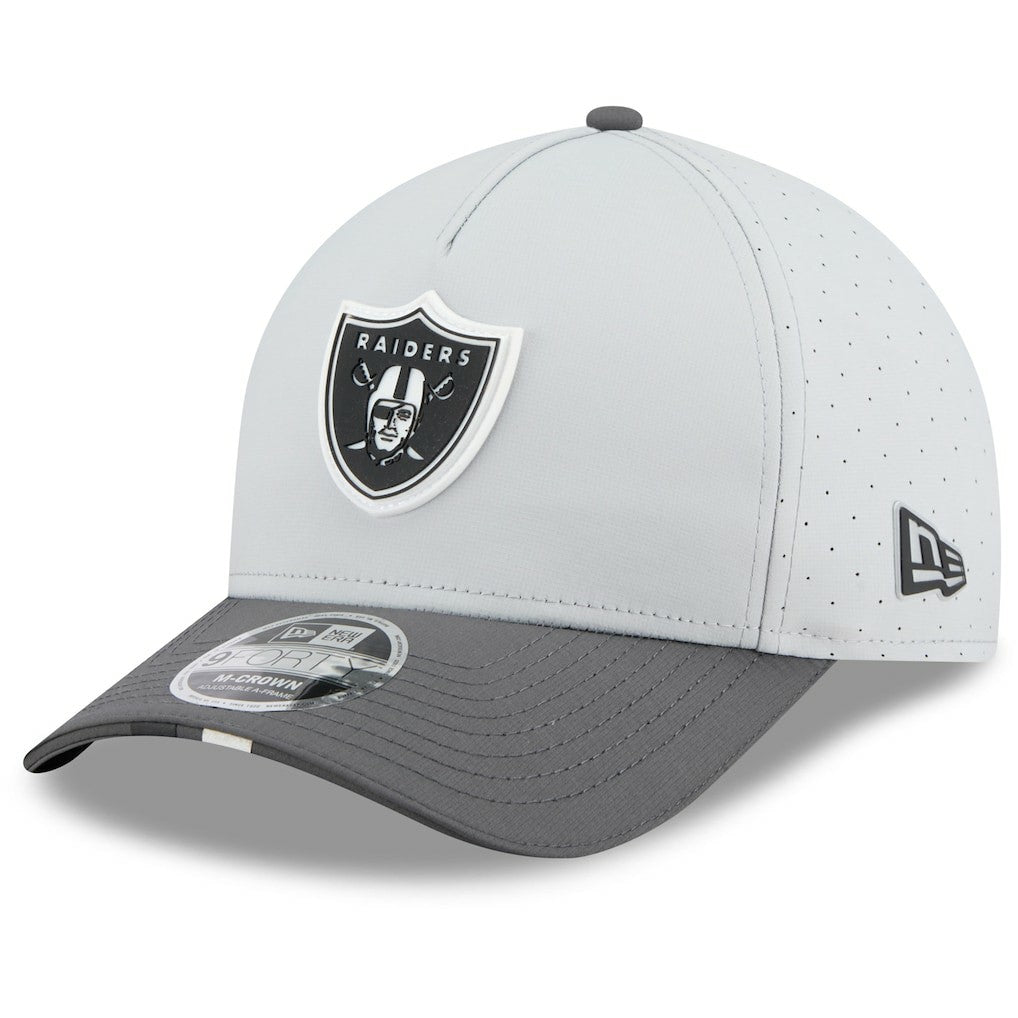 Las Vegas Raiders New Era 2025 NFL Training Camp A-Frame 9FORTY Adjustable Hat - Gray/Graphite Hats