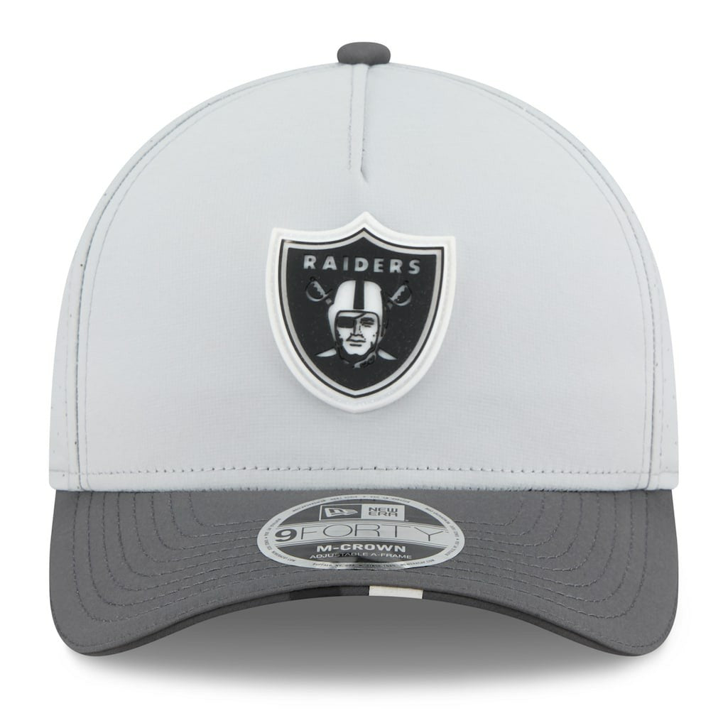 Las Vegas Raiders New Era 2025 NFL Training Camp A-Frame 9FORTY Adjustable Hat - Gray/Graphite Hats