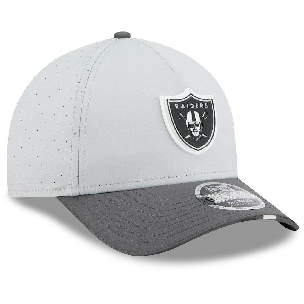 Las Vegas Raiders New Era 2025 NFL Training Camp A-Frame 9FORTY Adjustable Hat - Gray/Graphite Hats