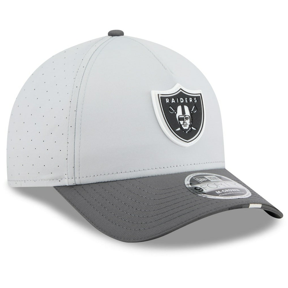 Las Vegas Raiders New Era 2025 NFL Training Camp A-Frame 9FORTY Adjustable Hat - Gray/Graphite Hats