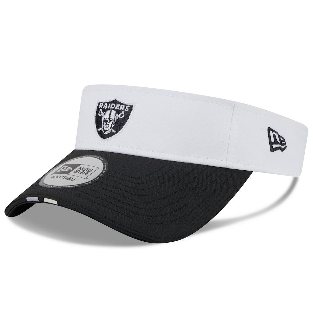 Las Vegas Raiders New Era 2025 NFL Training Camp Adjustable Visor - White/Black