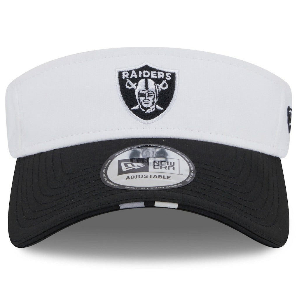 Las Vegas Raiders New Era 2025 NFL Training Camp Adjustable Visor - White/Black