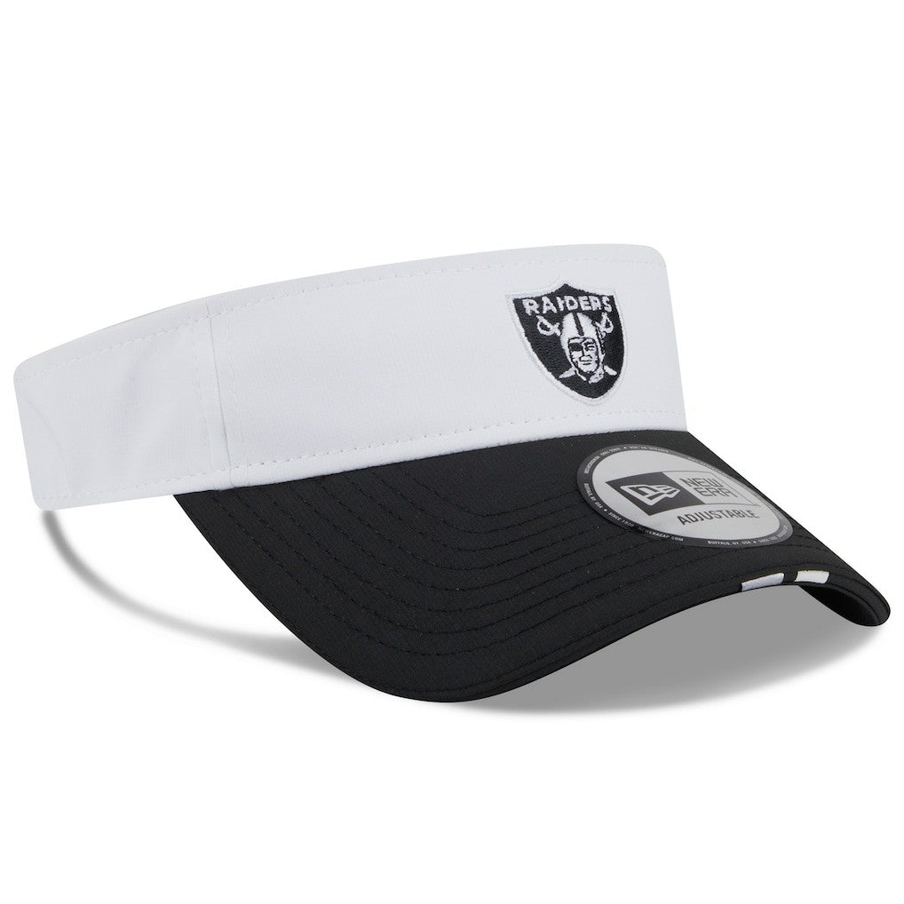 Las Vegas Raiders New Era 2025 NFL Training Camp Adjustable Visor - White/Black