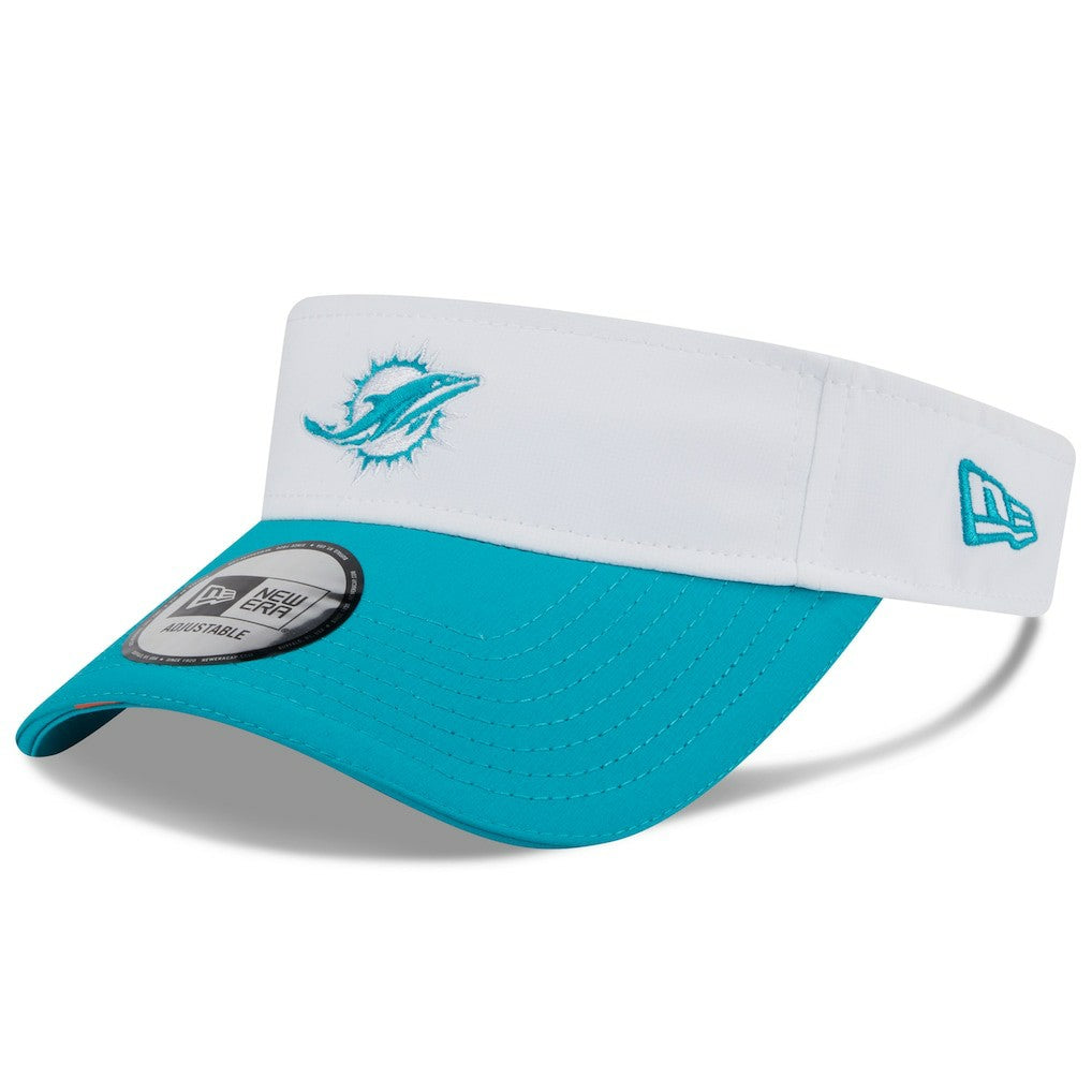 Miami Dolphins New Era 2025 NFL Training Camp Adjustable Visor - White/Aqua