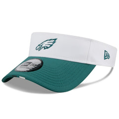 Philadelphia Eagles New Era 2025 NFL Training Camp Adjustable Visor - White/Midnight Green