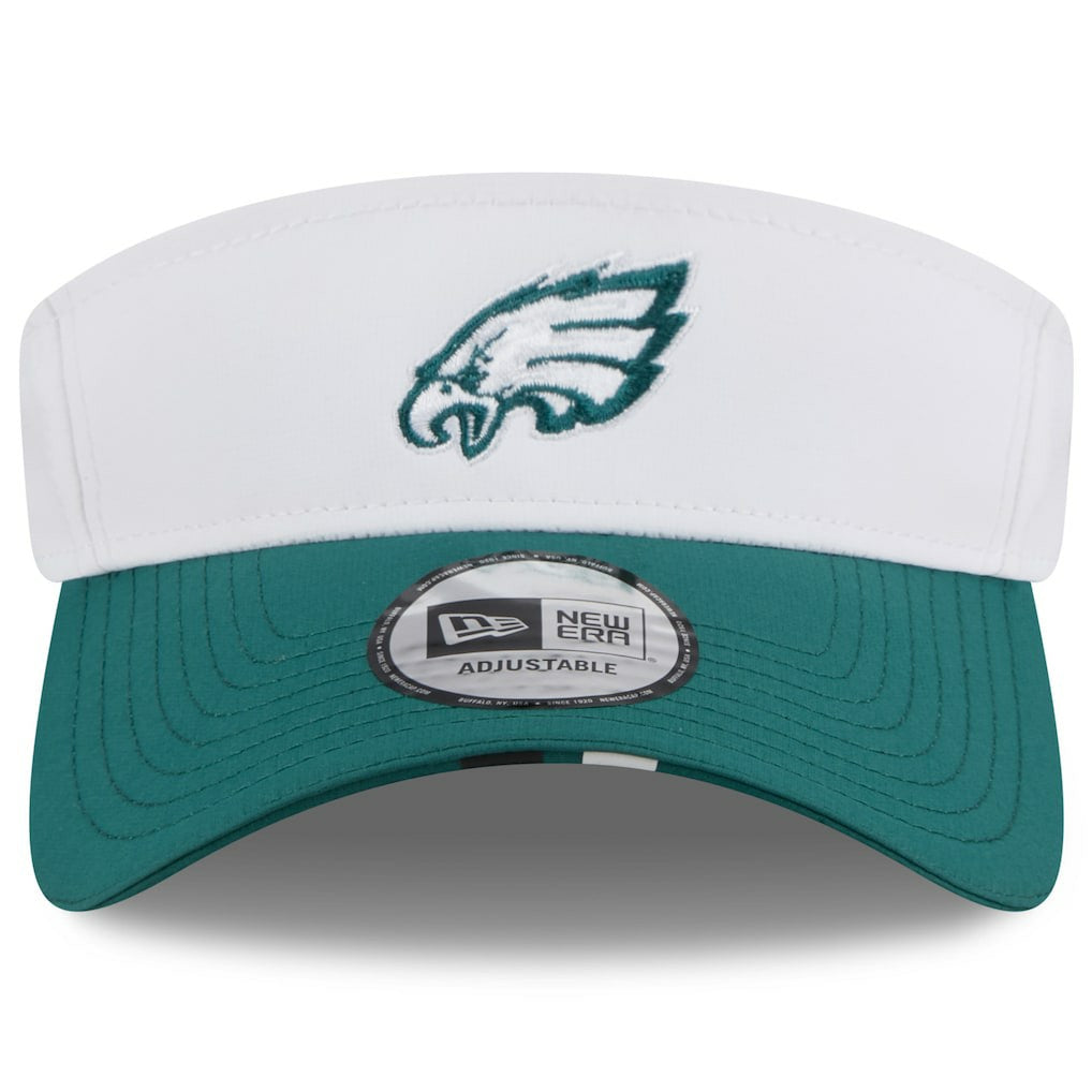 Philadelphia Eagles New Era 2025 NFL Training Camp Adjustable Visor - White/Midnight Green