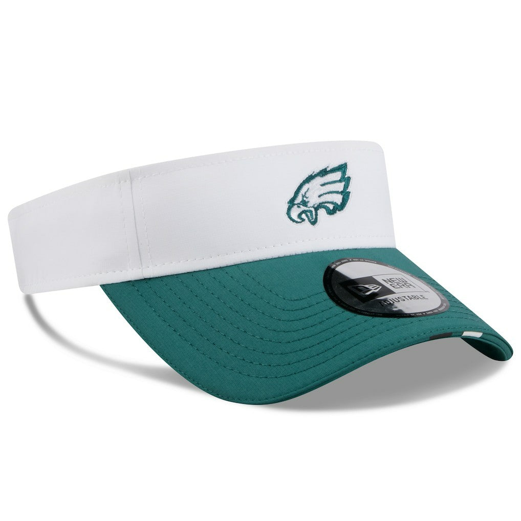 Philadelphia Eagles New Era 2025 NFL Training Camp Adjustable Visor - White/Midnight Green