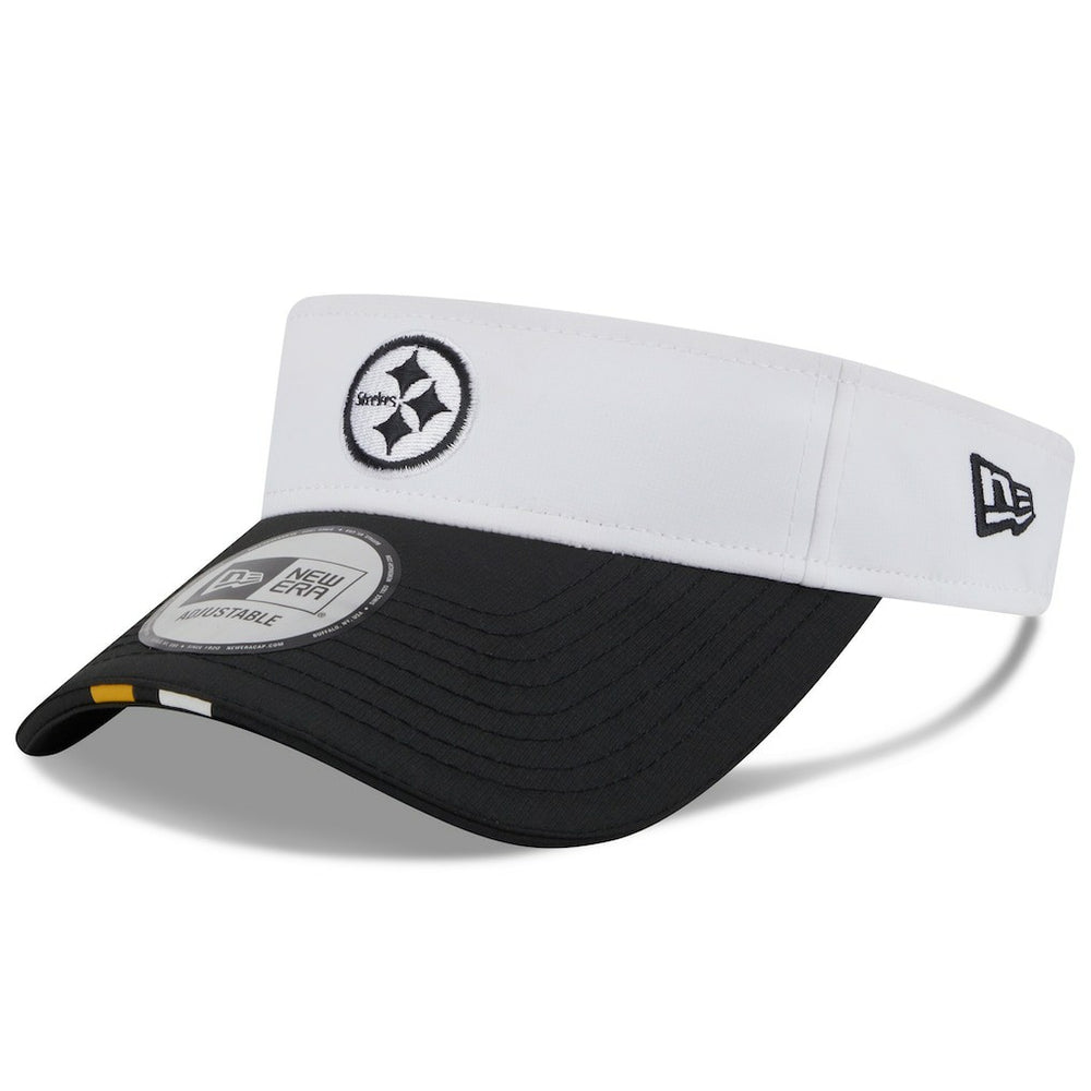 Pittsburgh Steelers New Era 2025 NFL Training Camp Adjustable Visor - White/Black
