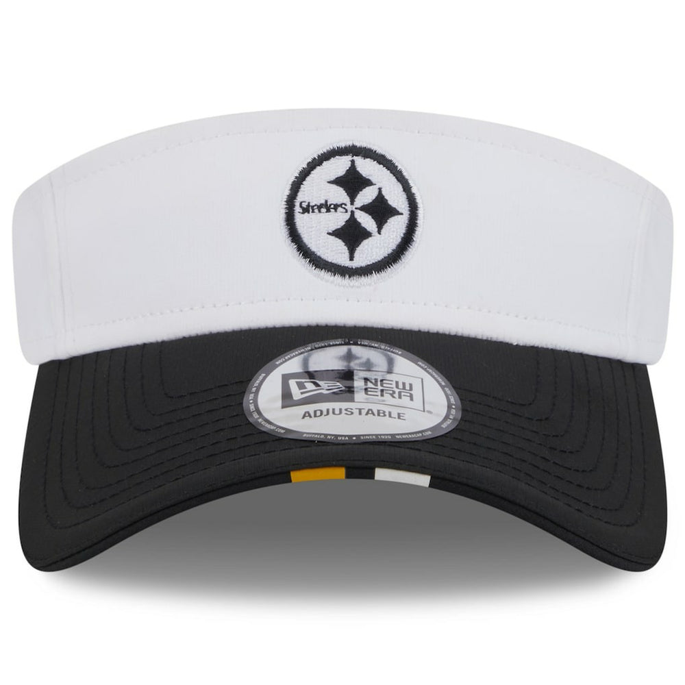 Pittsburgh Steelers New Era 2025 NFL Training Camp Adjustable Visor - White/Black