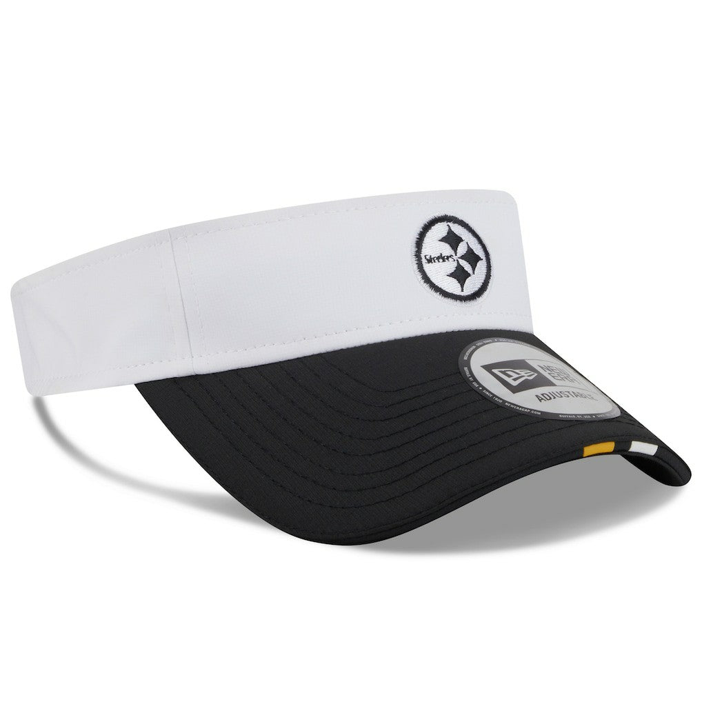 Pittsburgh Steelers New Era 2025 NFL Training Camp Adjustable Visor - White/Black