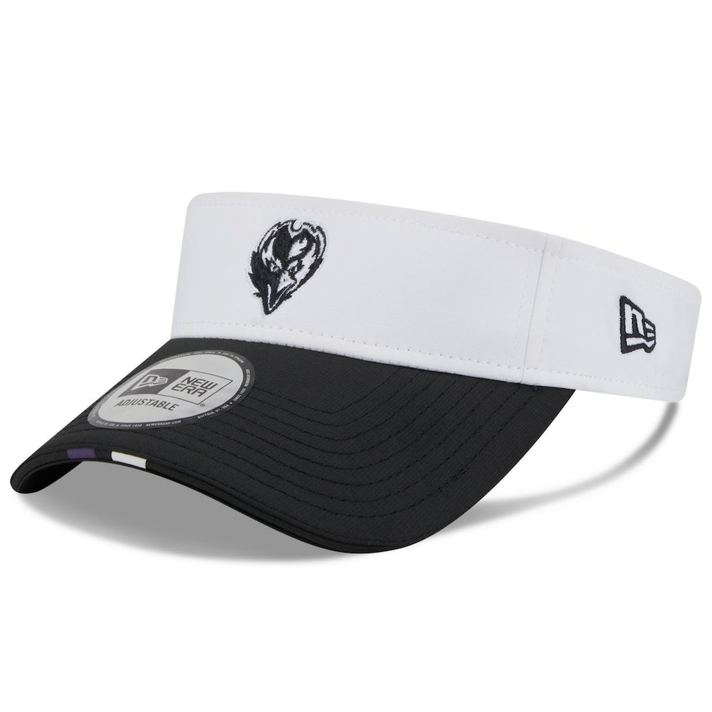 Baltimore Ravens New Era 2025 NFL Training Camp Adjustable Visor - White/Black