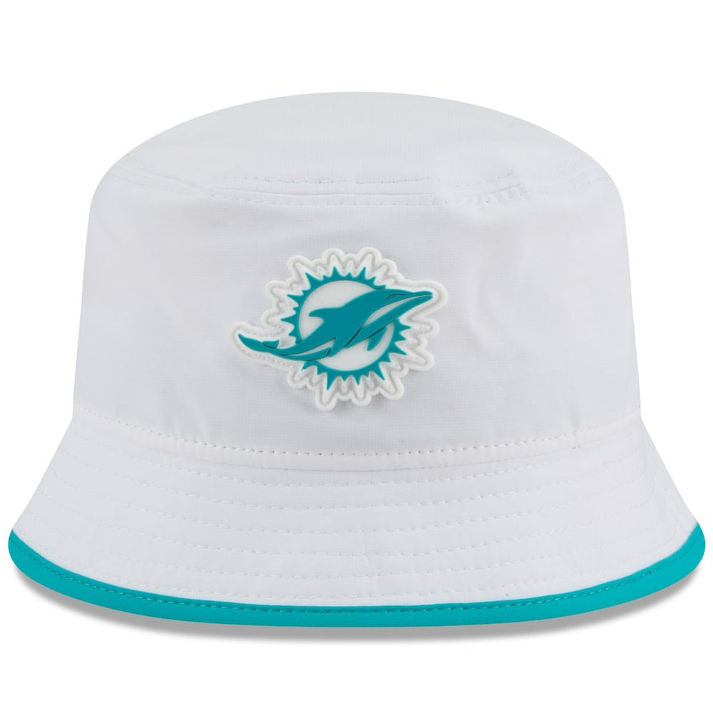 Miami Dolphins New Era 2025 NFL Training Camp Stretch Bucket Hat - White Hats