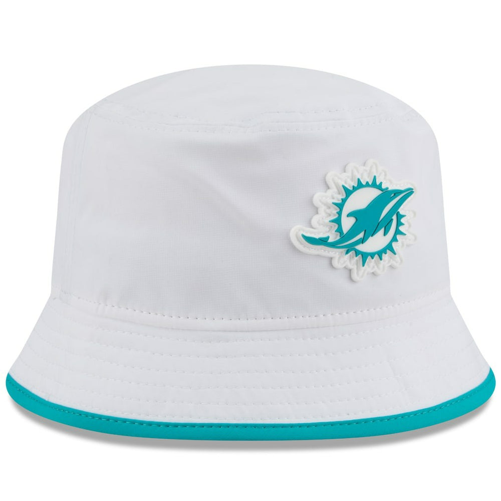 Miami Dolphins New Era 2025 NFL Training Camp Stretch Bucket Hat - White Hats