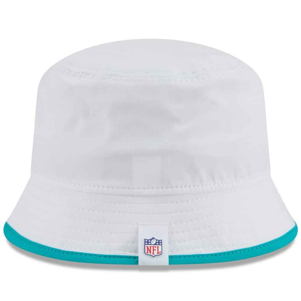 Miami Dolphins New Era 2025 NFL Training Camp Stretch Bucket Hat - White Hats