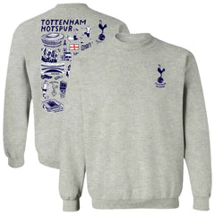 Tottenham Hotspur Vive La Fete Women's Impressions Artwork Pullover Sweatshirt Gray