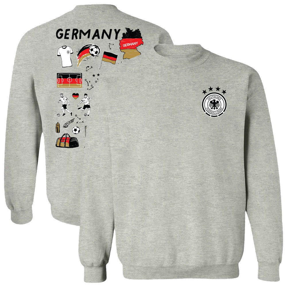 Germany National Team Vive La Fete Women's Impressions Artwork Pullover Sweatshirt Gray