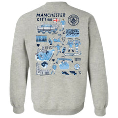 Manchester City Vive La Fete Women's Impressions Artwork Pullover Sweatshirt Gray