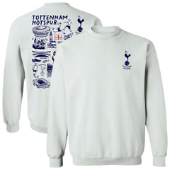 Tottenham Hotspur Vive La Fete Women's Impressions Artwork Pullover Sweatshirt White