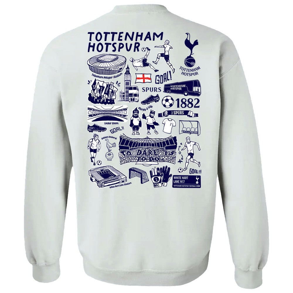 Tottenham Hotspur Vive La Fete Women's Impressions Artwork Pullover Sweatshirt White