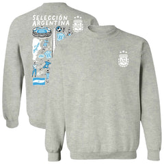 Argentina National Team Vive La Fete Women's Impressions Artwork Pullover Sweatshirt Gray