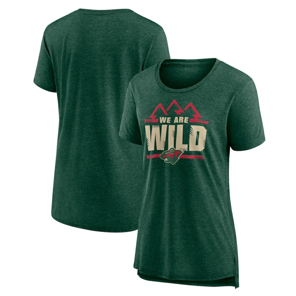 Minnesota Wild Women's Shout Out Tri-Blend T-Shirt - Green | US 202551191