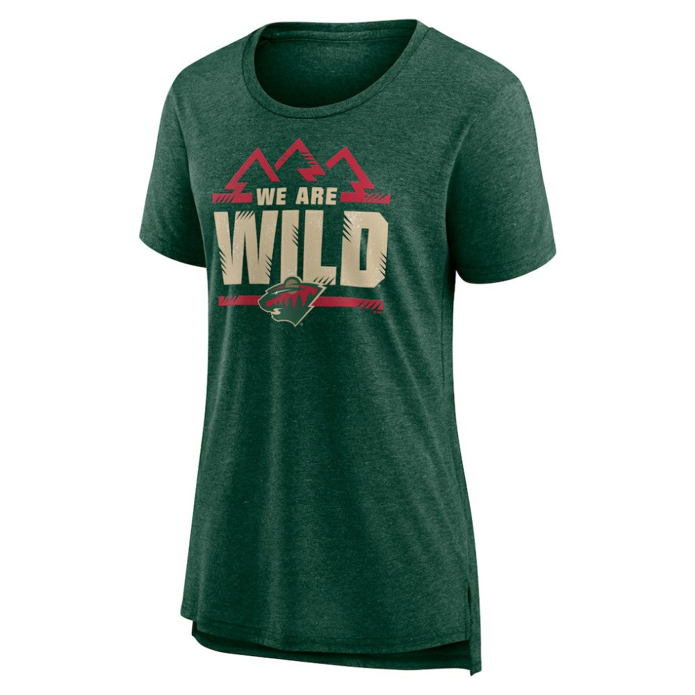Minnesota Wild Women's Shout Out Tri-Blend T-Shirt - Green | US 202551191