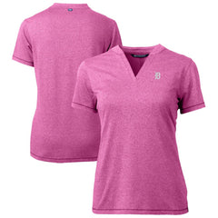 Detroit Tigers Cutter & Buck Forge Heathered Stretch Blade Top - Light Pink Tops