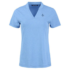 Boston Red Sox Cutter & Buck Forge Heathered Stretch Blade Top - Heather Powder Blue Tops