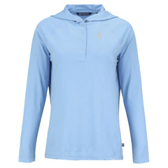 Detroit Tigers Cutter & Buck Women's Coastline Epic Comfort Eco Recycled Long Sleeve Hoodie T-Shirt - Powder Blue Hoodies