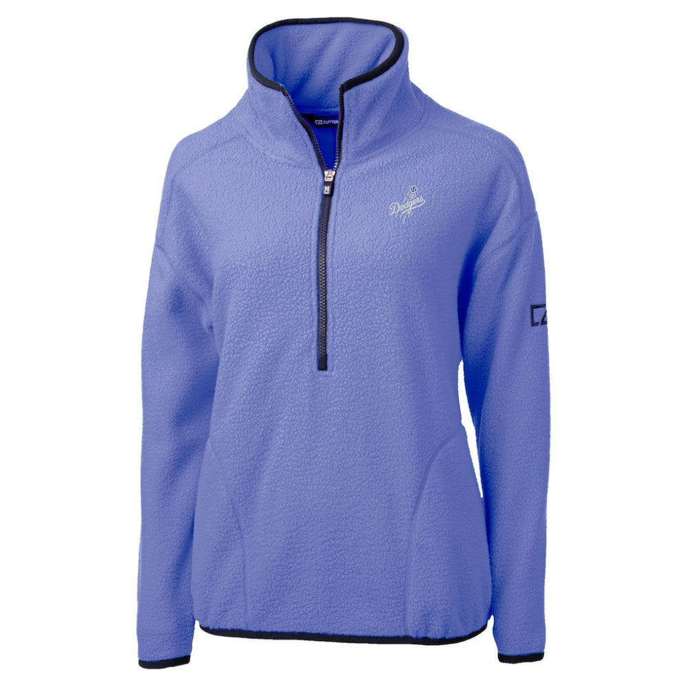 Los Angeles Dodgers Cutter & Buck Women's Cascade Eco Fleece Half-Zip Jacket - Lavender Jackets