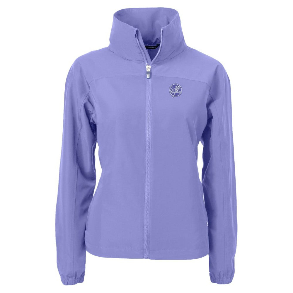 New York Yankees Cutter & Buck Women's Charter Eco Recycled Full-Zip Jacket - Lavender Jackets