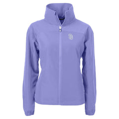 San Diego Padres Cutter & Buck Women's Charter Eco Recycled Full-Zip Jacket - Lavender Jackets